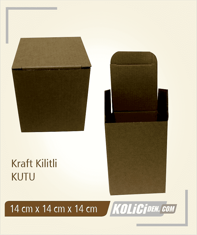 14x14x14 cm Hazır Kraft Kilitli Kutu Çeşidi
