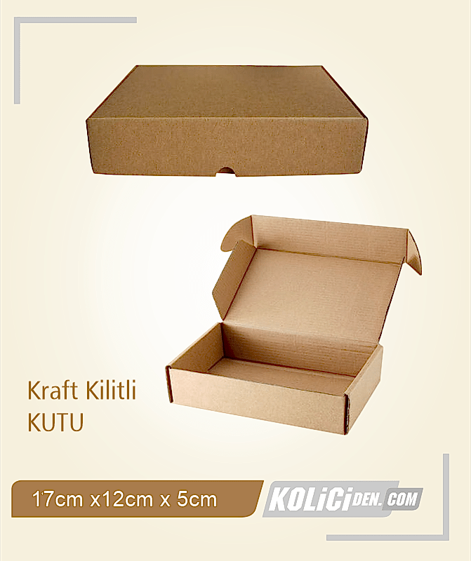 17x12x5 cm Hazır Kraft Kilitli Kutu Çeşidi