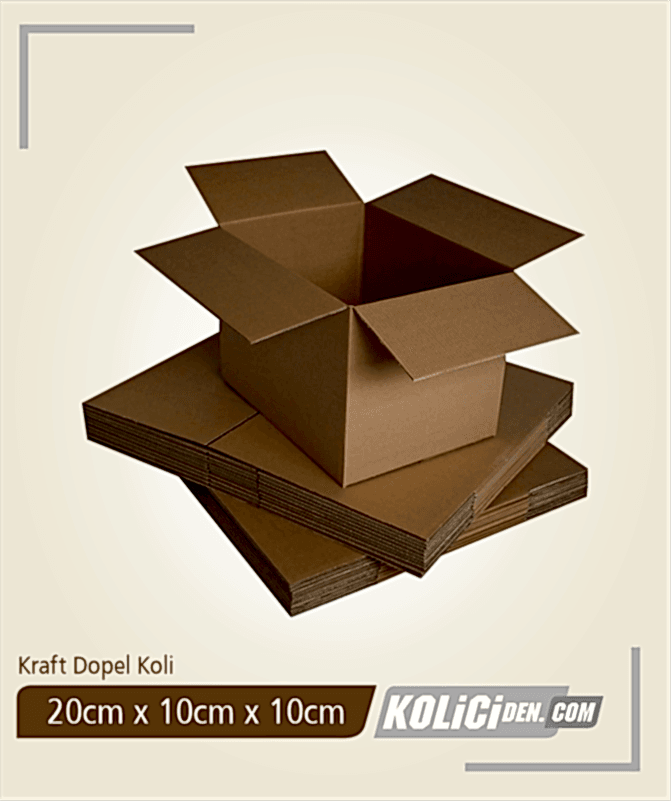 20x10x10 cm Hazır Kraft Dopel Koli