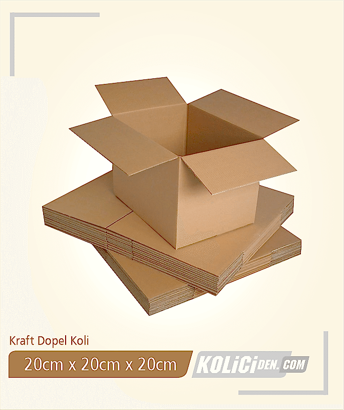 20x20x20 cm Hazır Kraft Dopel Koli