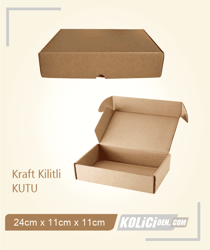 20x15x7,5 cm Hazır Kraft Kilitli Kutu Çeşidi