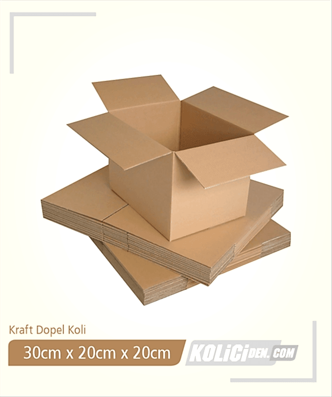 30x20x20 cm Hazır Kraft Dopel Koli
