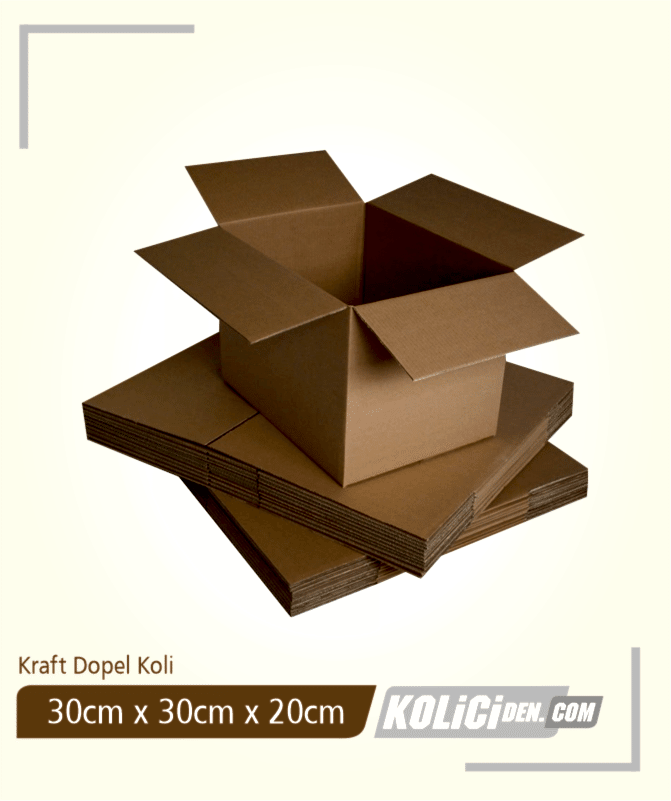 30x30x20 cm Hazır Kraft Dopel Koli