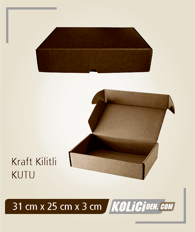 19X14X6cm Hazır Kraft Kilitli Kutu Modeli