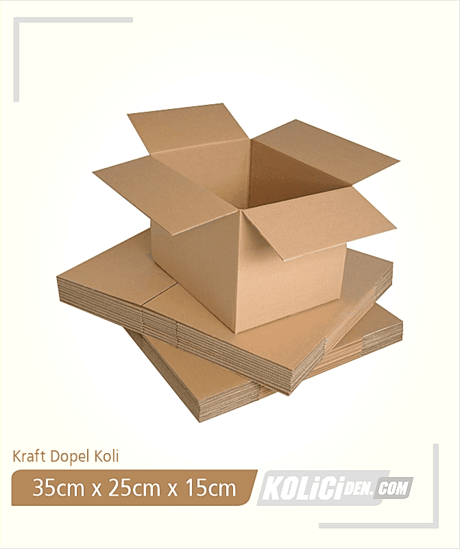 35x25x15 cm Hazır Kraft Dopel Koli