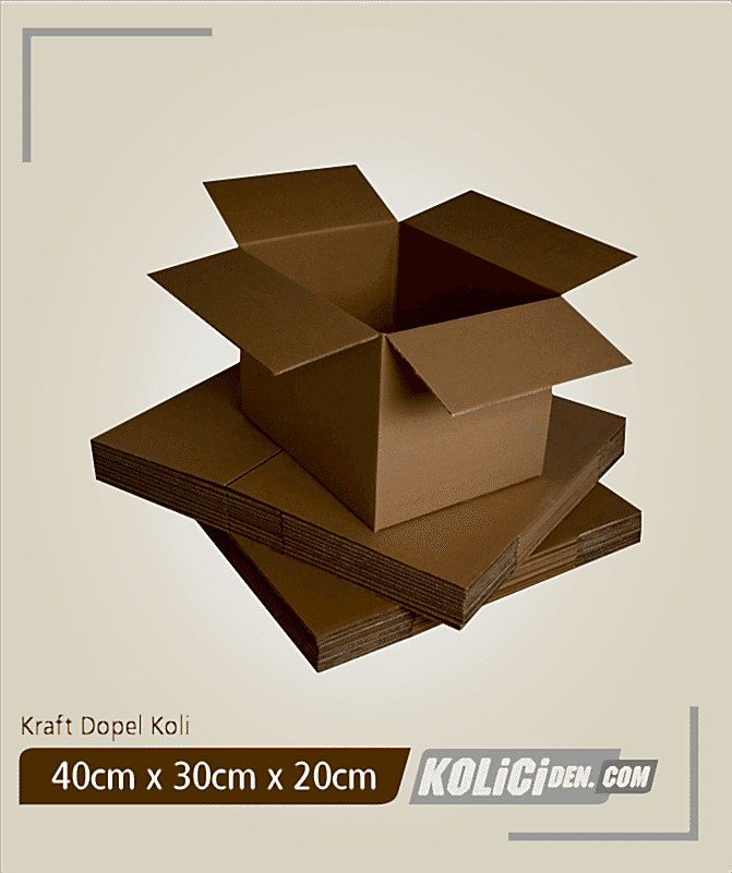 40x30x20 cm Hazır Kraft Dopel Koli
