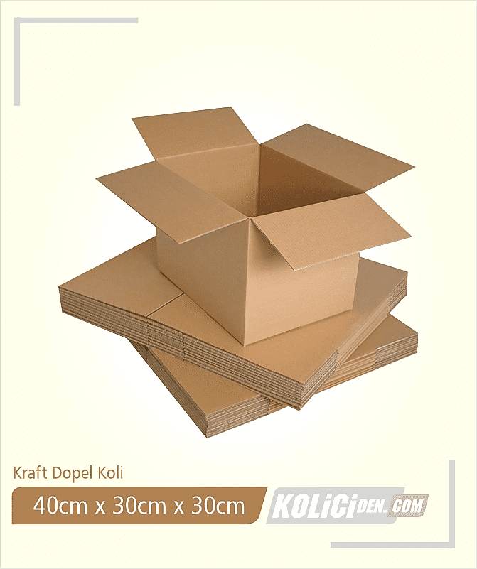 40x30x30 cm Hazır Kraft Dopel Koli