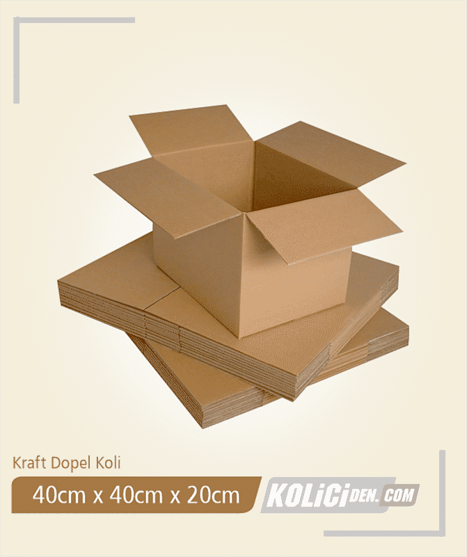 40x40x20 cm Hazır Kraft Dopel Koli