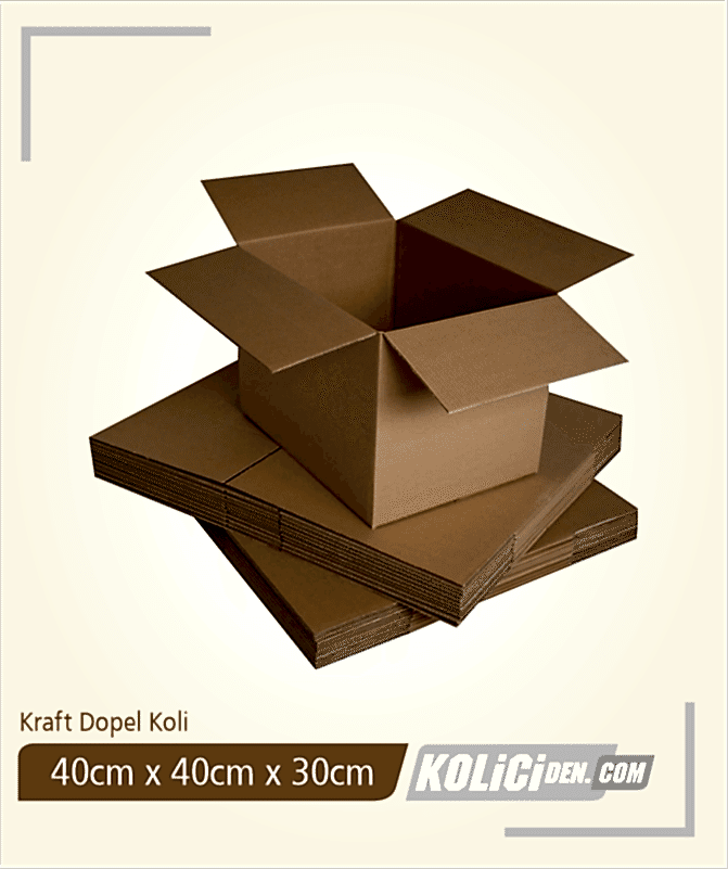40x40x30 cm Hazır Kraft Dopel Koli