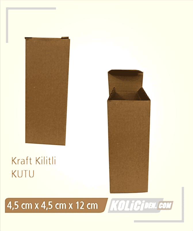 4,5x4,5x12 cm Hazır Kraft Kilitli Kutu Çeşidi