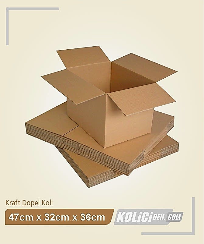 80x50x50 cm Hazır Kraft Dopel Koli