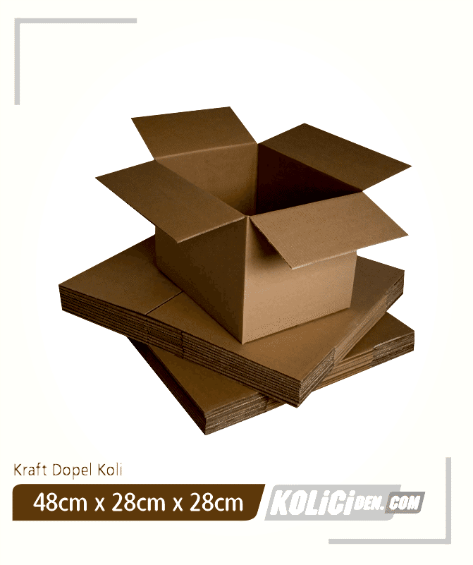 48x28x28 cm Hazır Kraft Dopel Ev Taşıma Kolisi