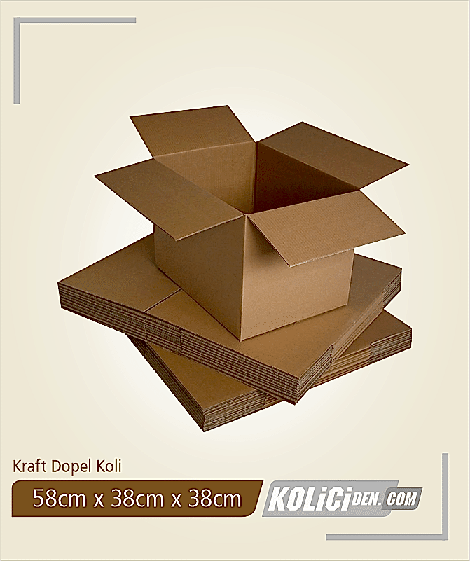 58x38x38 cm Hazır Kraft Dopel Ev Taşıma Kolisi