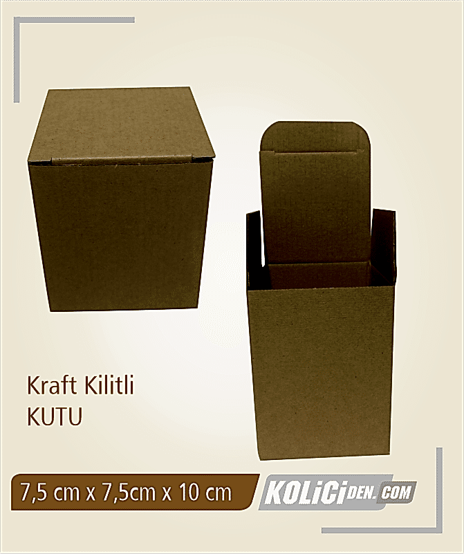 7,5x7,5x10 cm Hazır Kraft Kilitli Kutu